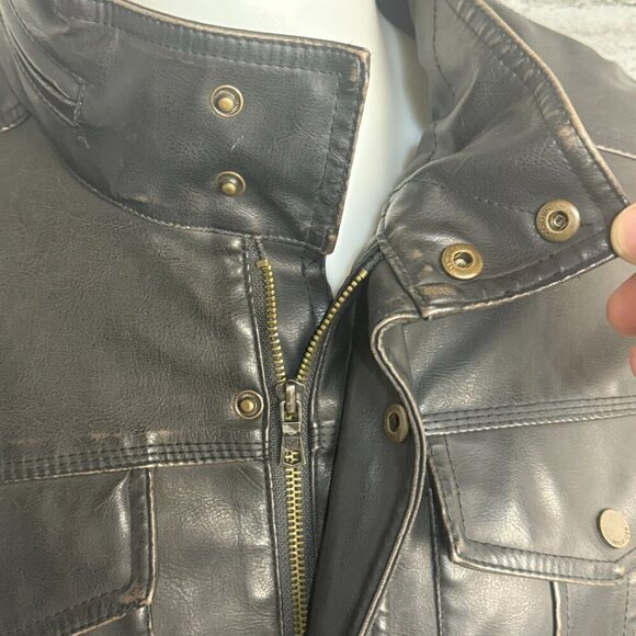 Tommy Hilfiger Faux Leather Quilt Lined Jacket - Picture 3 of 13